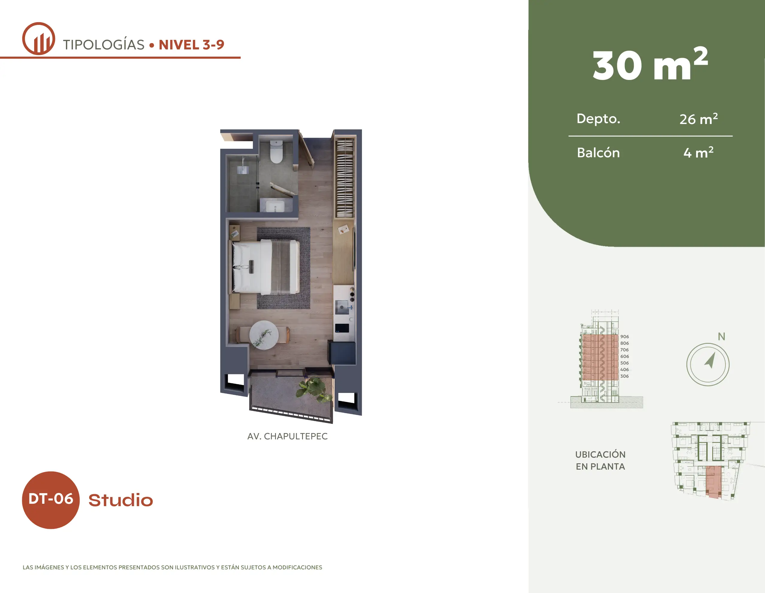 Tipología de departamento. Plano arquitectónico