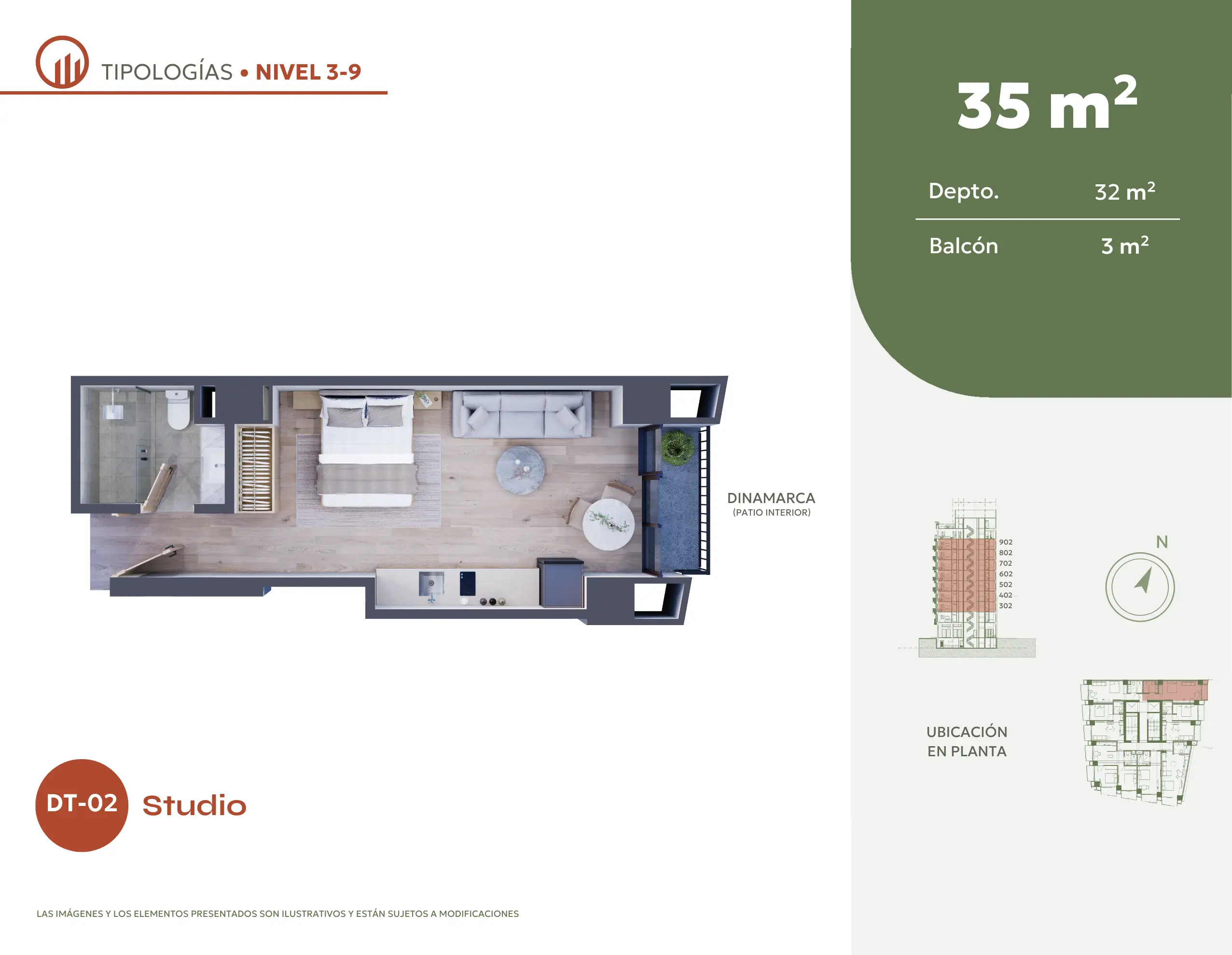 Tipología de departamento. Plano arquitectónico