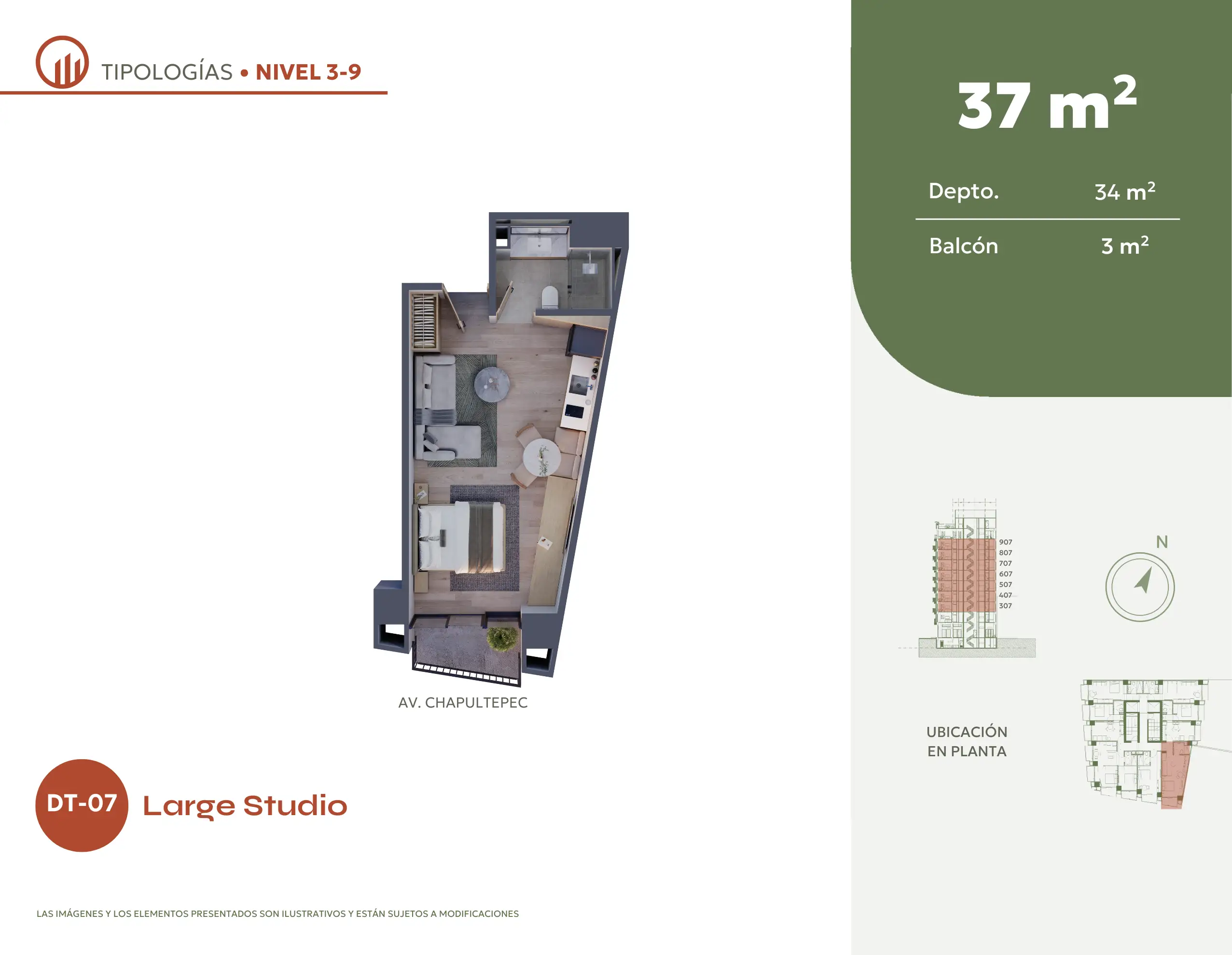 Tipología de departamento. Plano arquitectónico