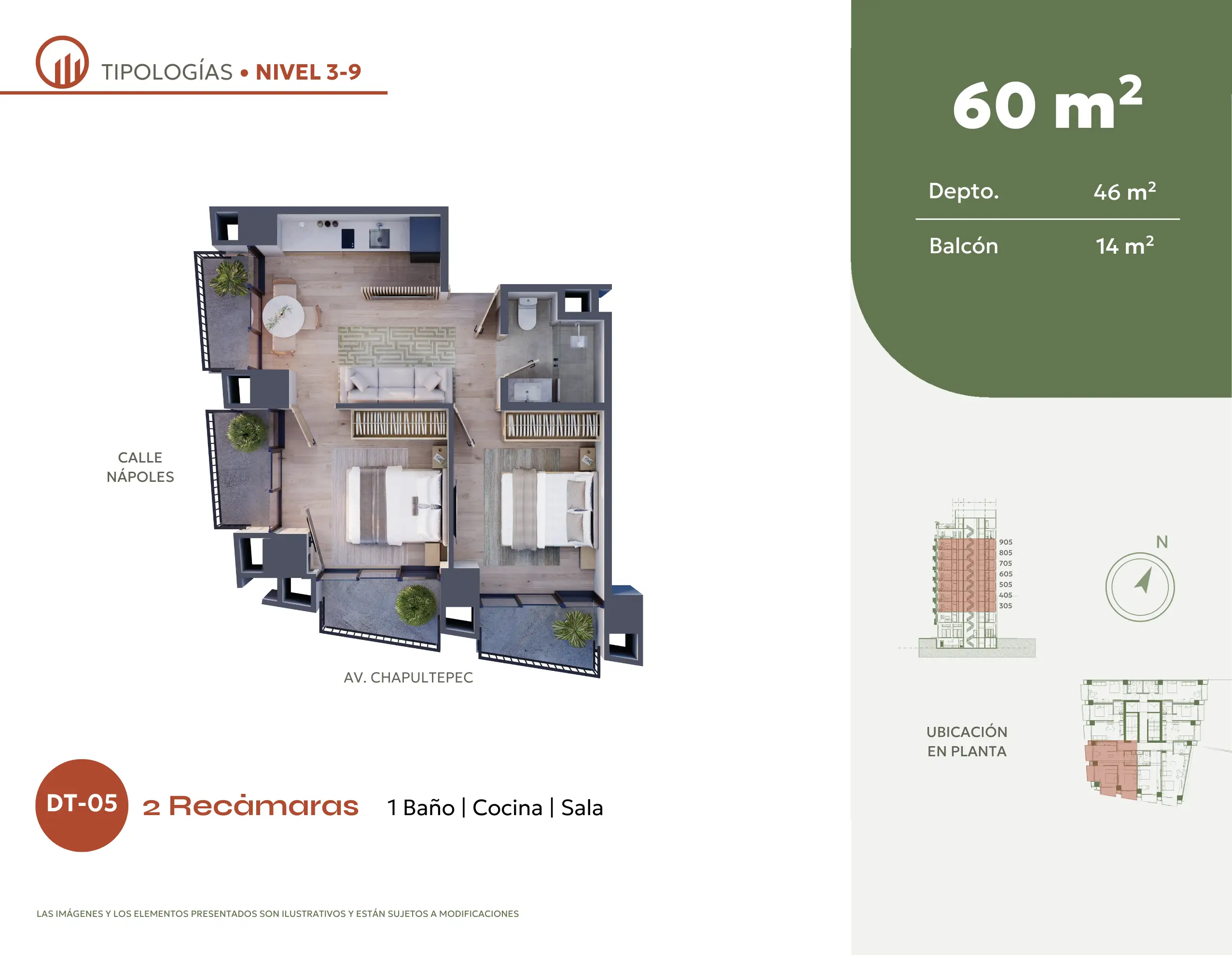 Tipología de departamento. Plano arquitectónico