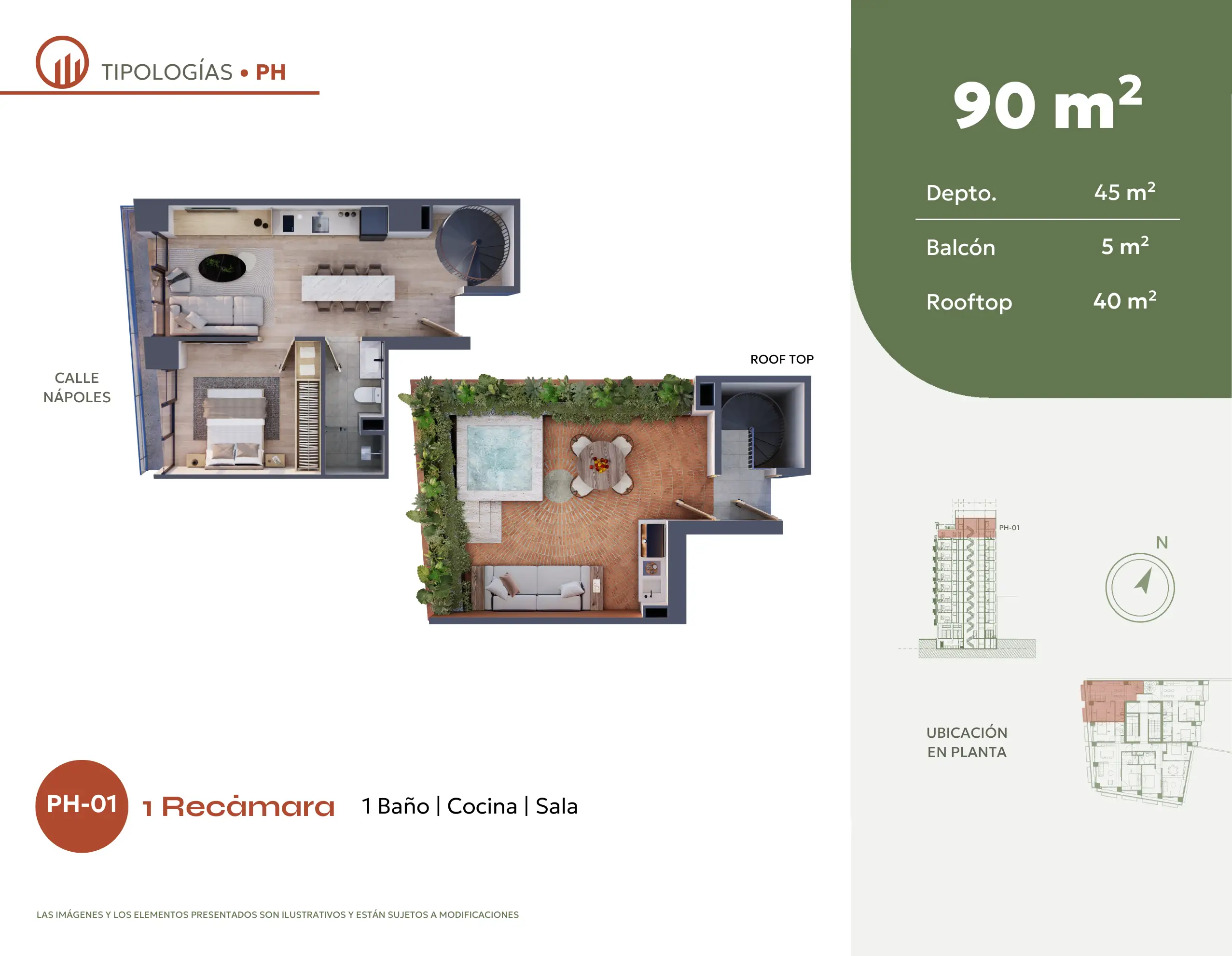 Tipología de departamento. Plano arquitectónico